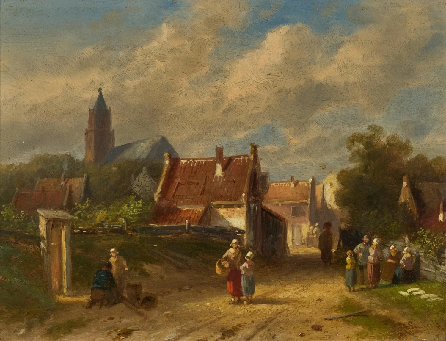 Charles Leickert - Strada del villaggio in Olanda